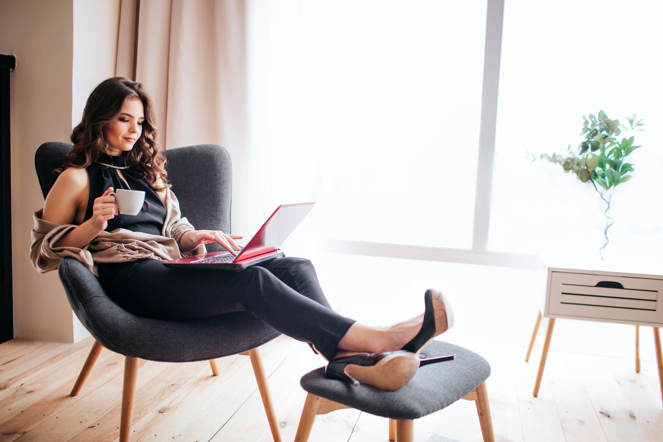 Young Businesswoman Working at Home